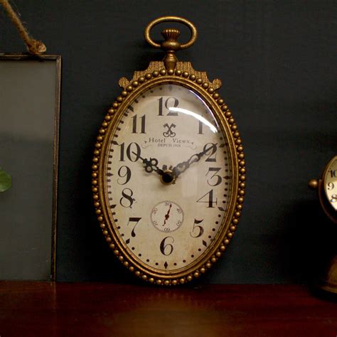 Gold Brass Vintage Oval Wall Clock By Made With Love Designs Ltd