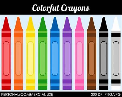 Crayons Clip Clipart Crayon Different Colored Colorful