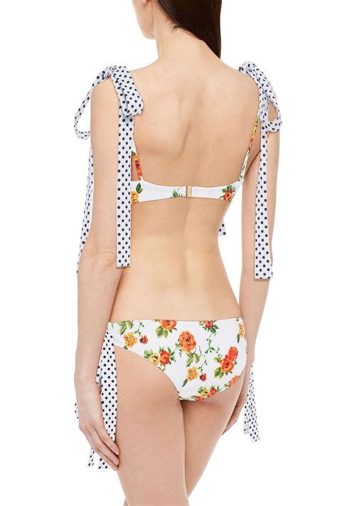 CAROLINE CONSTAS Clem Knotted Printed Low Rise Bikini Briefs THE OUTNET