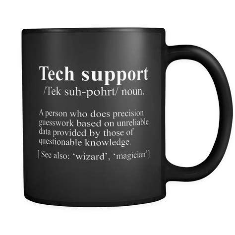 Tech Support Definition Mug Funny It Computer Geek Nerd Wizard Magic