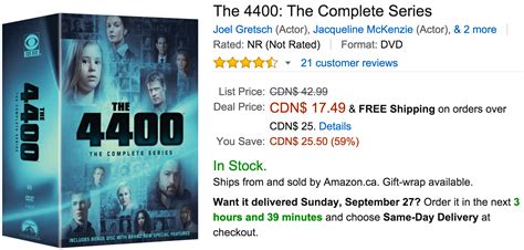 Amazon Canada Deals Of The Day: Save 59% On The 4400: The Complete ...