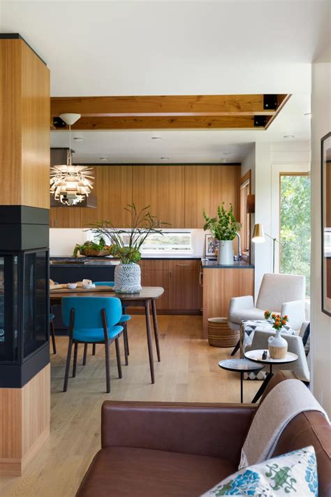 Open Concept Dining Room And Kitchen With Midcentury