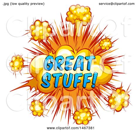 Clipart Of A Comic Styled Great Stuff Explosion Royalty Free Vector
