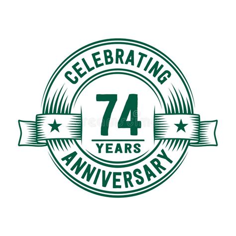 74 Years Anniversary Celebration Logotype 74th Years Logo Vector And