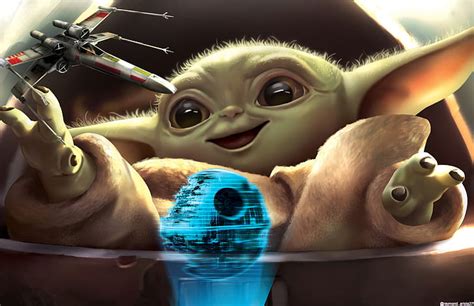 Hd Wallpaper Tv Show The Mandalorian Baby Yoda Death Star Star