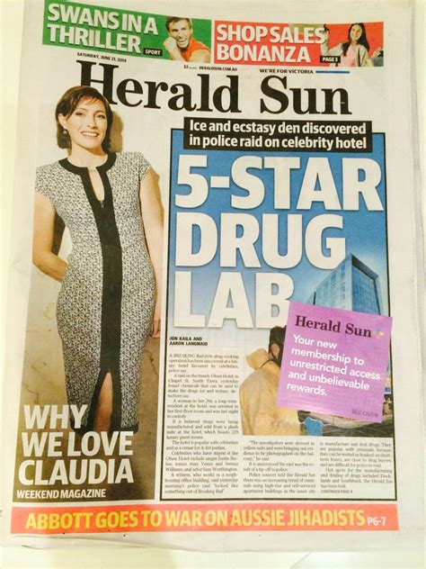 Herald Sun Covers Up Front Page Drug Lab Story Photo Australian