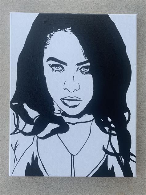 11x14 Aaliyah Stencil Art Raaliyah