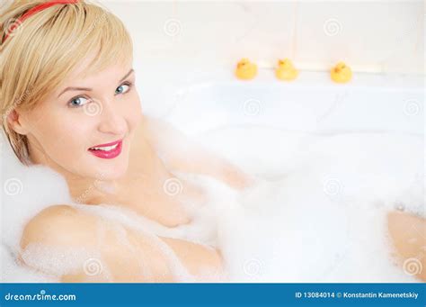 Woman Lying In Bubble Bath Stock Images Image 13084014