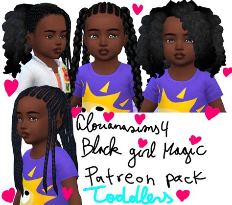 Little Black Girl Magic Glorianasims4 On Patreon Afro Hair Sims 4