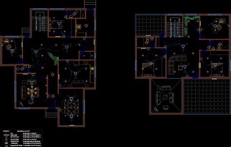 Electrical Layout Of A Villa Dwg Block For Autocad Designs Cad