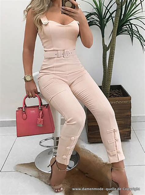 Neuheiten 2024 Overall Einteiler Jumpsuit In Rosa Elegant Damenmode