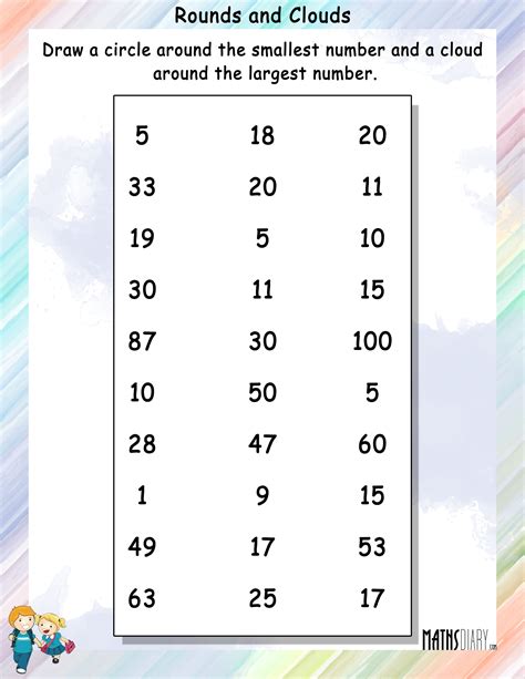 Identify The Biggest And Smallest Number Math Worksheets