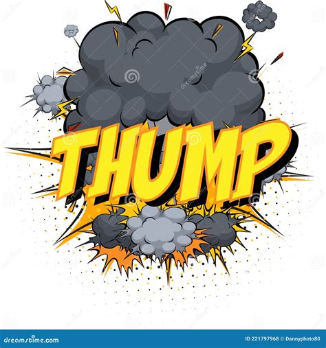 Word Thump On Comic Cloud Explosion Background Stock Vector