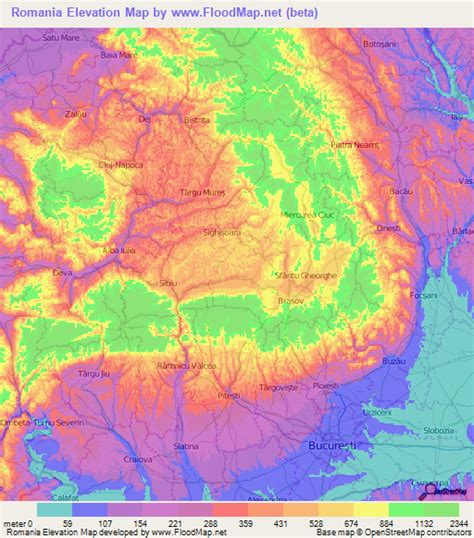 Romania Elevation And Elevation Maps Of Cities Topographic Map Contour
