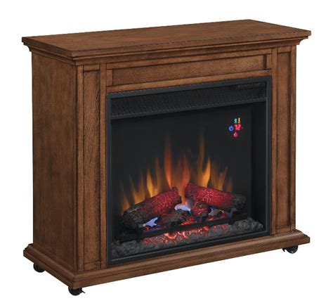 33 Infrared Premium Oak Rolling Mantel Electric Fireplace 23irm1500 O107