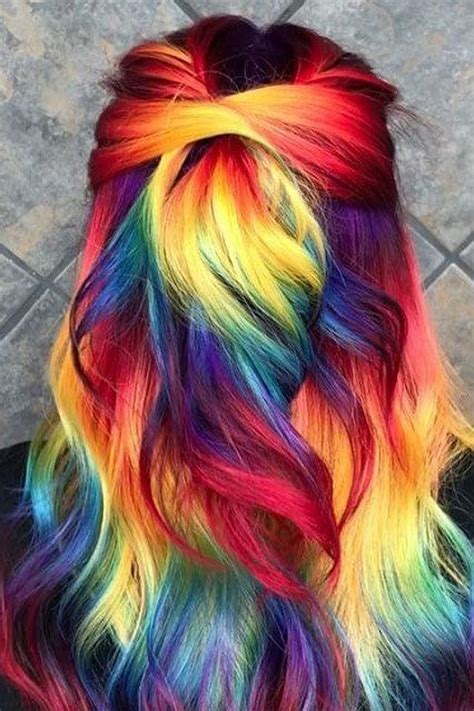 Awesome Women Rainbow Hair Colors Ideas Perfect For This Summer Rainbow Hair Color Hair