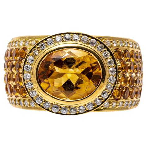 Hermes Citrine Yellow Sapphire Diamond Yellow Gold Flip Ring At Stdibs Diamond Flip Ring