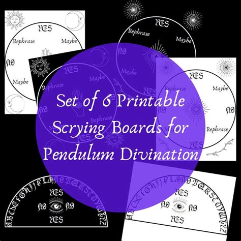 Printable Pendulum Boards For Scrying And Dowsing Divination Etsy