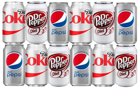 Assortment Of Soda Coca Cola Pepsi Dr Pepper Mountain