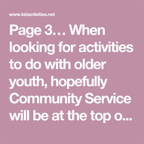 A List Of 40 Community Service Ideas For Middle School Students Kid