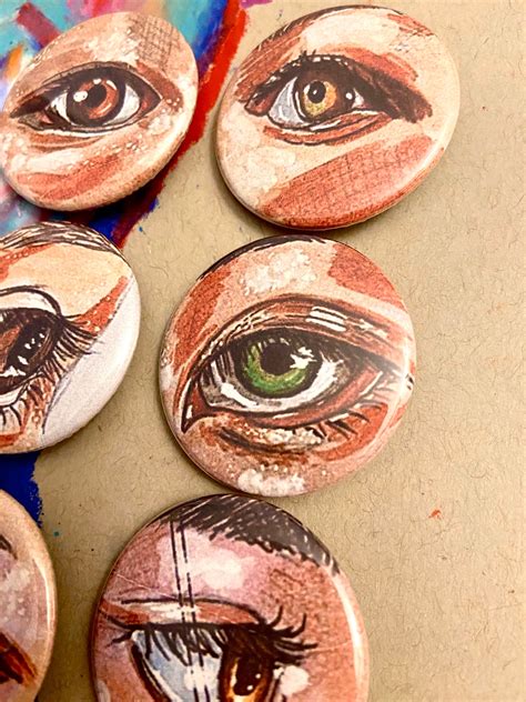Eyes Series Button Pins Etsy