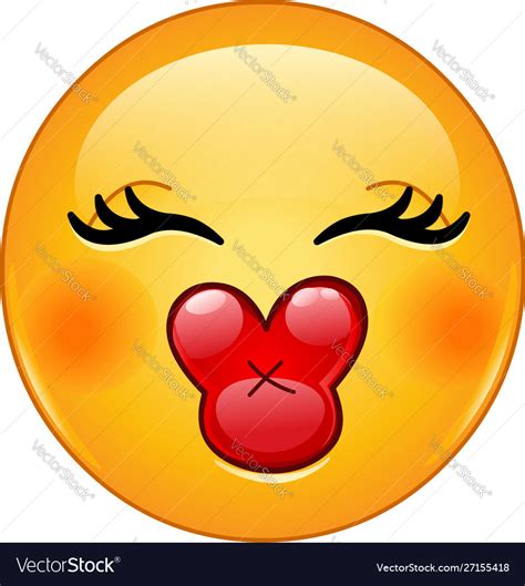 Kiss Female Emoticon Royalty Free Vector Image