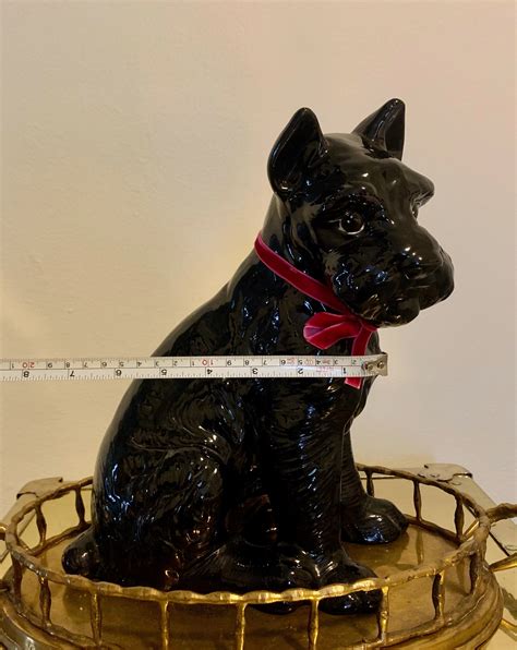 Large Vintage Ceramic Scottie Dog Statue Dog Statue Scottish Etsy