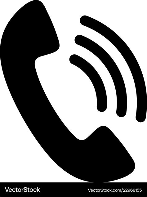 Phone Icon In Black And White Telephone Symbol Vector Image
