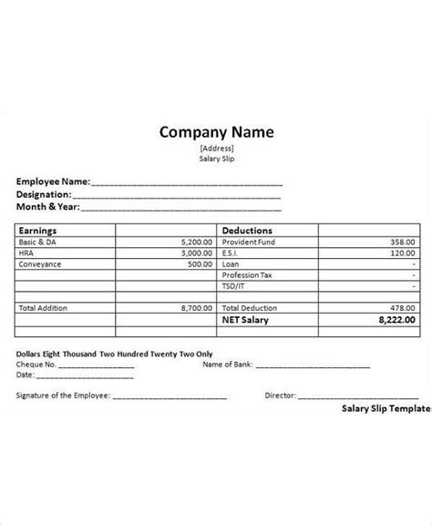 Salary Slip Templates Ms Word Excel Formats Sample Vrogue Co