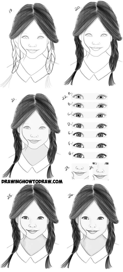 This tutorial on how to draw portraits is brought to you by realistic pencil portrait mastery home study course. How to Draw a Realistic Cute Little Girl's Face/Head Step ...