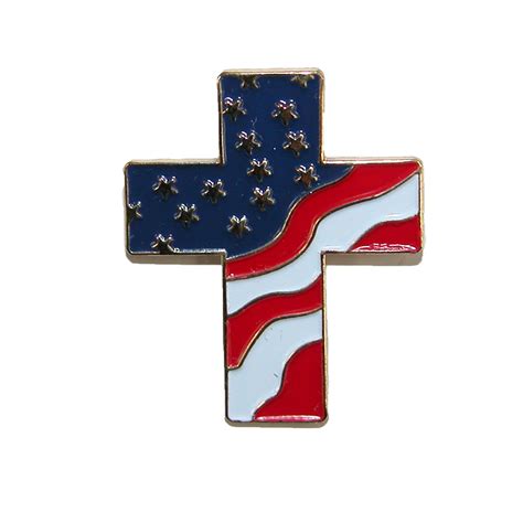 New Pinmart American Flag Cross Lapel Pin Ebay