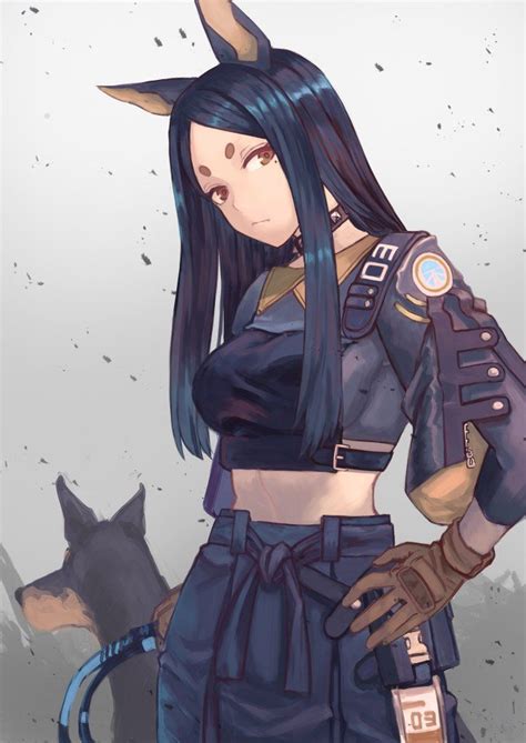 Dobermann Arknights Artist Noukyo Anime Girl Neko Anime Art Girl