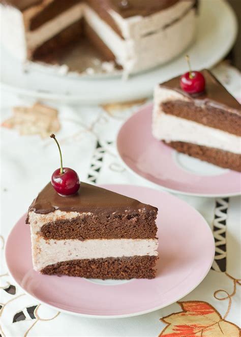 Brush the cake generously with the sugar syrup. Cherry Mousse Chocolate Cake - Baking After Dark | Tasty ...