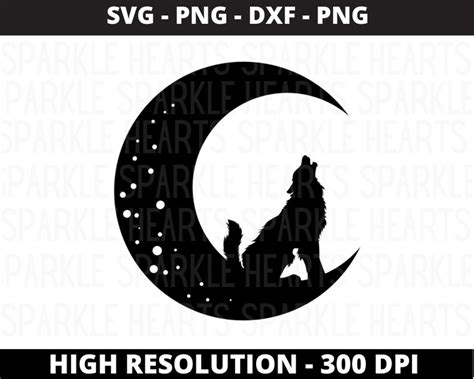 Wolf Moon Svg Howling Wolf Svg Wolf Moon Wolf Svg Moon Etsy Hong Kong