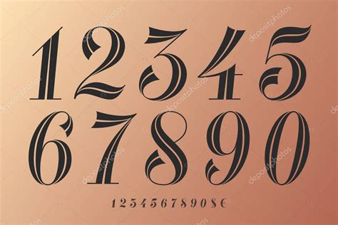 Fuente Numbers Elegante Fuente Clásica De Números Con Diseño Vintage