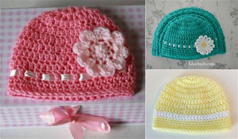 Easy Hat With Flower In 6 Sizes Free Crochet Pattern