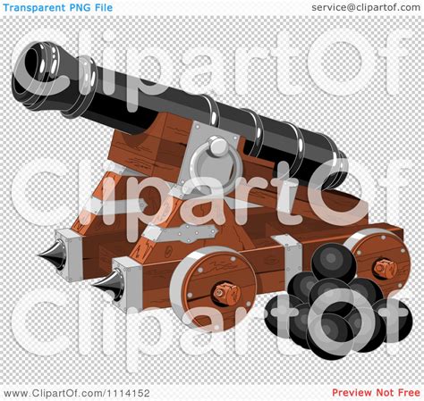Clipart Pirate Cannon And Balls Royalty Free Vector Illustration By