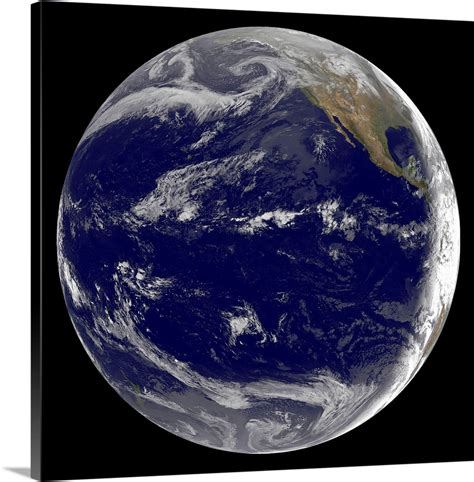 Satellite Image Of Earth Centered Over The Pacific Ocean Wall Art