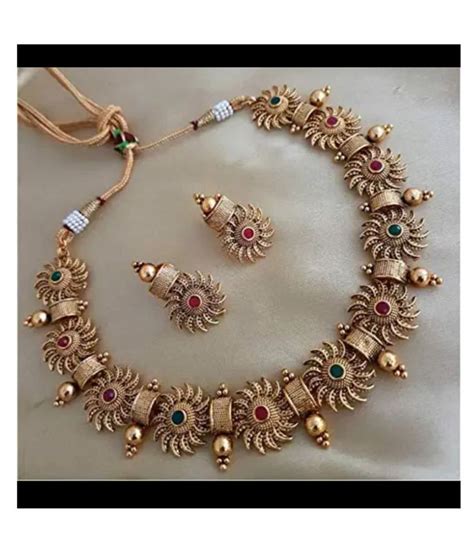Apsara Art Jewellery Multi Color Choker Gold Plated ...