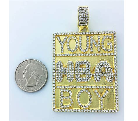 Diamond Nba Young Boy Pendant Chain Gold Necklace Gold