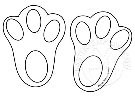Printable feet template pattern | a to bunny feet template printable eastertemplate easy easter crafts sitting bunny shapethe cookie. Template for easter bunny feet