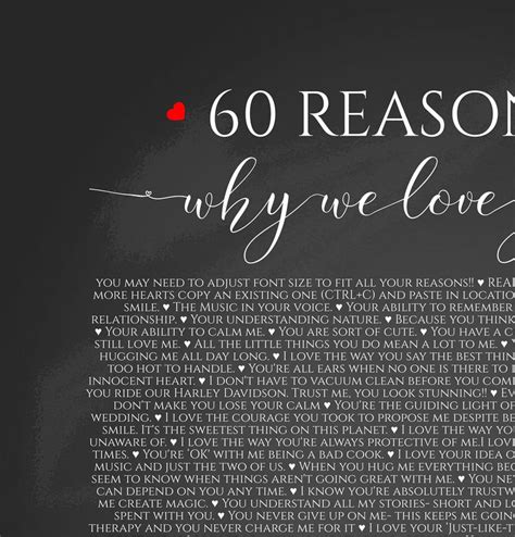 Reasons We Love You Diy 50 Reasons 60th Birthday Editable Etsy