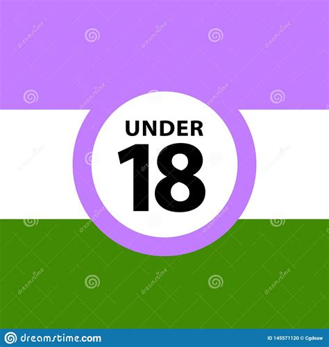 18 Under Sign Warning Symbol On The Lasbian Pride Flags Background