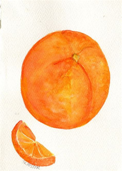 Original Oranges Watercolor Painting 5 X 7 Orange Fruit Wall Etsy