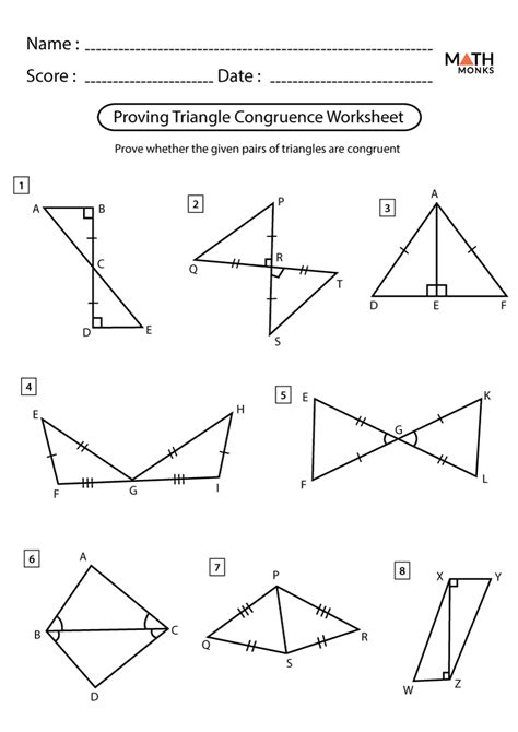 Two Column Proofs Congruent Triangles Worksheet With Answers