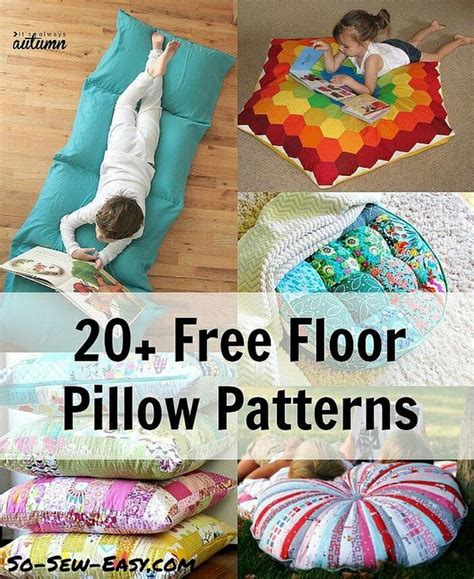 Sewing a simple pillow 1 stack 2 sheets of fabric together with the right sides facing in. 20+ Free Floor Pillow Patterns | So Sew Easy | Bloglovin'