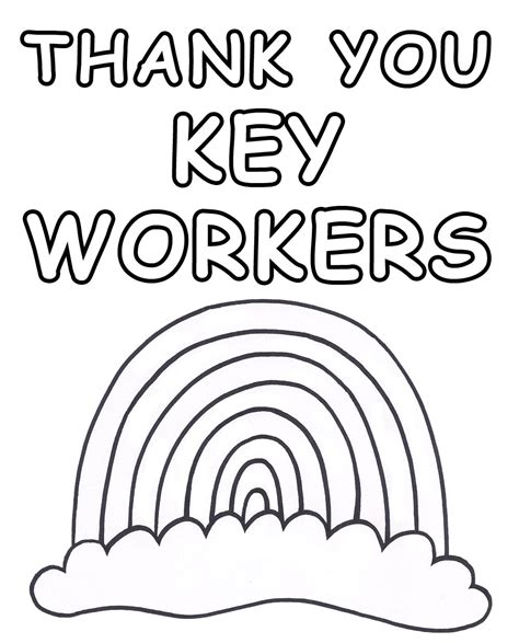 Thank You Key Workers Rainbow Poster Rooftop Post Printables