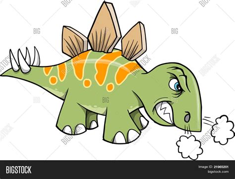 Mad Angry Stegosaurus Dinosaur Vector And Photo Bigstock