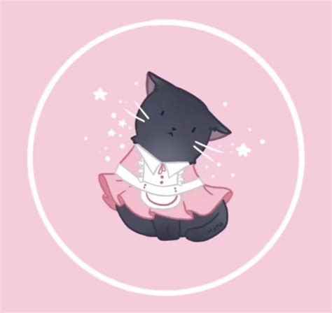 Pink Black Cat In 2021 Cute Cartoon Wallpapers Kawaii Cat Drawing