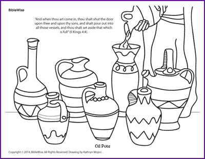 Use the naaman's leprosy is healed coloring page as a fun activity for your next children's sermon. Coloring (Oil Pots) - Kids Korner - BibleWise
